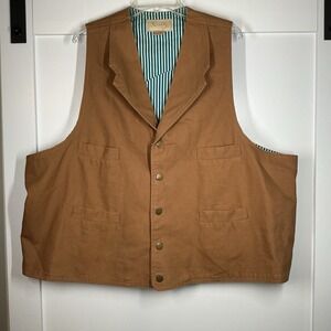 Vintage Scully Vest Canvas Button Up Western‎ Cut Men 3XL Ranchwear Yellowstone